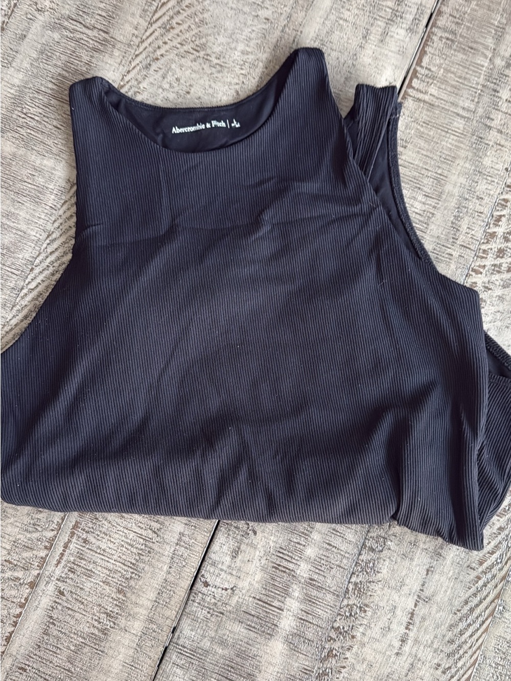 Abercrombie & Fitch Black Fitted Tank Bodysuit